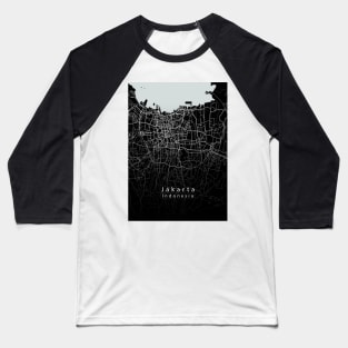 Jakarta Indonesia City Map dark Baseball T-Shirt